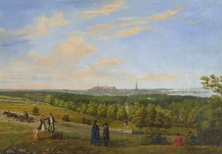 Edvard Petersen A view from Tallinn to Lasnamae Norge oil painting art